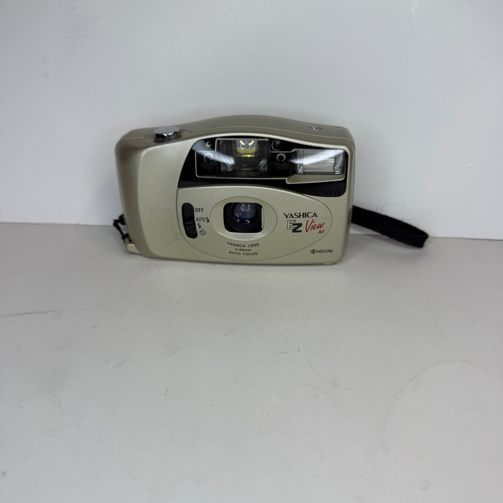 Yashica EZ View‎ AF 35mm Film Camera Kyocera 30mm Lens Champagne Gold